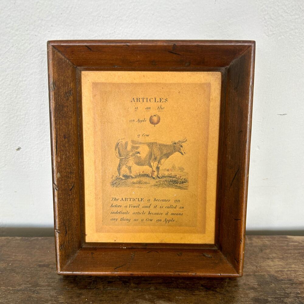 Vintage "The Paths of Learning" Farmhouse Mini Print on Board, Cottagecore Decor